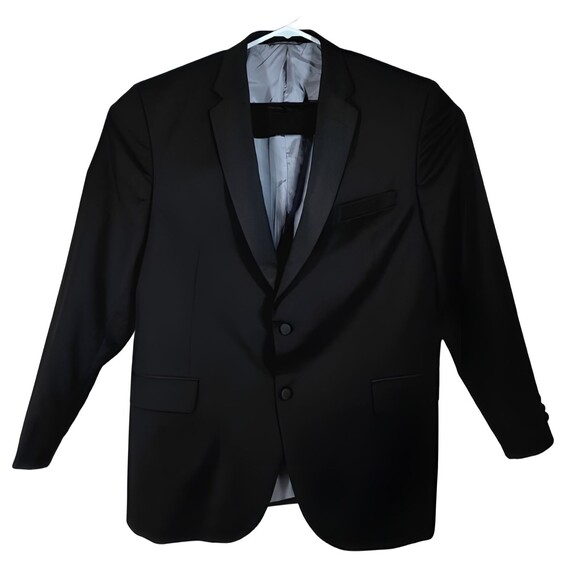 BLACK By Vera Wang Mens Wool Peak Lapel Tuxedo Jacket(46R) And Pants(40R) - Picture 3 of 15